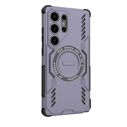 Samsung Galaxy S25 Ultra 5G Butterfly Armor MagSafe Magnetic Ring Shockproof Protective Phone Case with Stand
