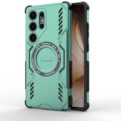 Samsung Galaxy S25 Ultra 5G Butterfly Armor MagSafe Magnetic Ring Shockproof Protective Phone Case with Stand