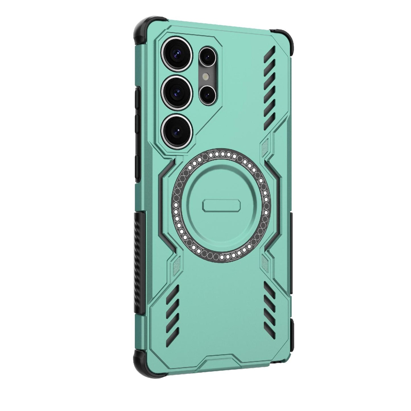 Samsung Galaxy S25 Ultra 5G Butterfly Armor MagSafe Magnetic Ring Shockproof Protective Phone Case with Stand