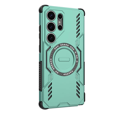 Samsung Galaxy S25 Ultra 5G Butterfly Armor MagSafe Magnetic Ring Shockproof Protective Phone Case with Stand