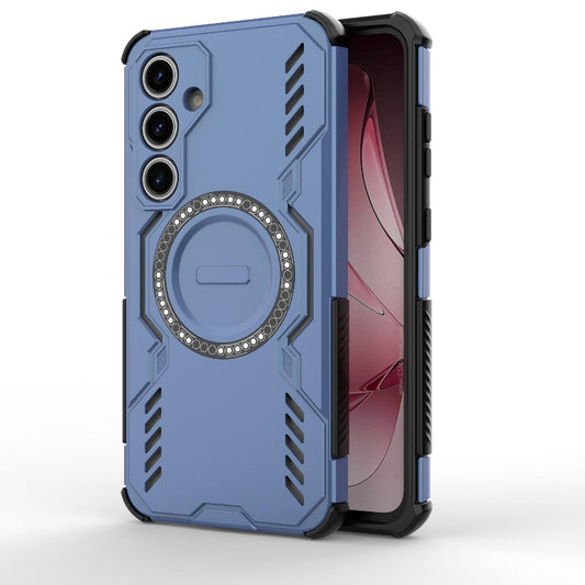 Samsung Galaxy S24 FE 5G Butterfly Armor MagSafe Magnetic Ring Shockproof Protective Phone Case with Stand