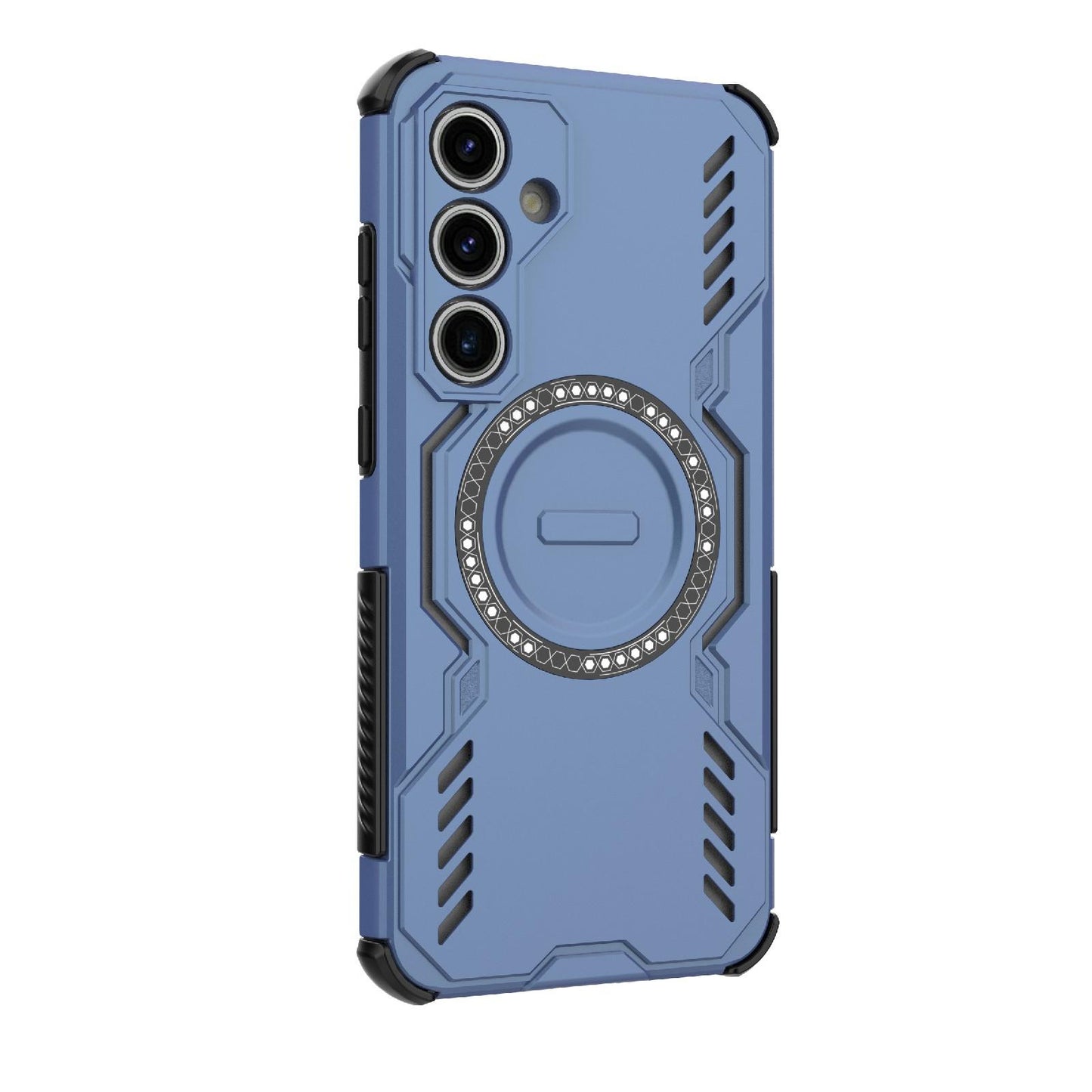 Samsung Galaxy S24 FE 5G Butterfly Armor MagSafe Magnetic Ring Shockproof Protective Phone Case with Stand