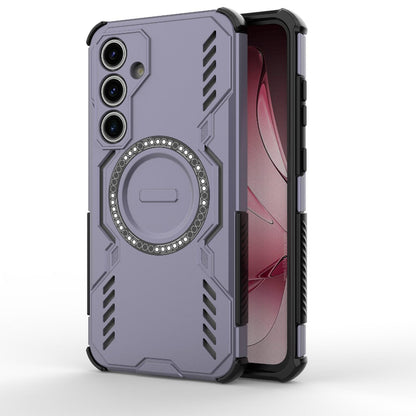 Samsung Galaxy S24 FE 5G Butterfly Armor MagSafe Magnetic Ring Shockproof Protective Phone Case with Stand