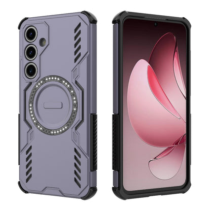 Samsung Galaxy S24 FE 5G Butterfly Armor MagSafe Magnetic Ring Shockproof Protective Phone Case with Stand