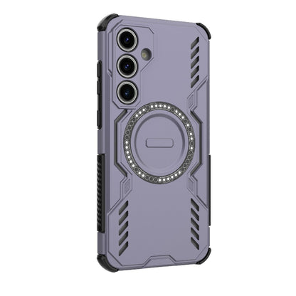 Samsung Galaxy S24 FE 5G Butterfly Armor MagSafe Magnetic Ring Shockproof Protective Phone Case with Stand