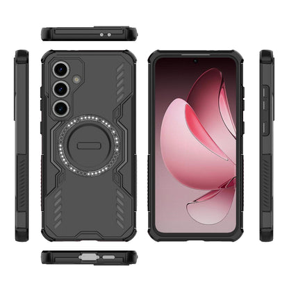 Samsung Galaxy S24 FE 5G Butterfly Armor MagSafe Magnetic Ring Shockproof Protective Phone Case with Stand