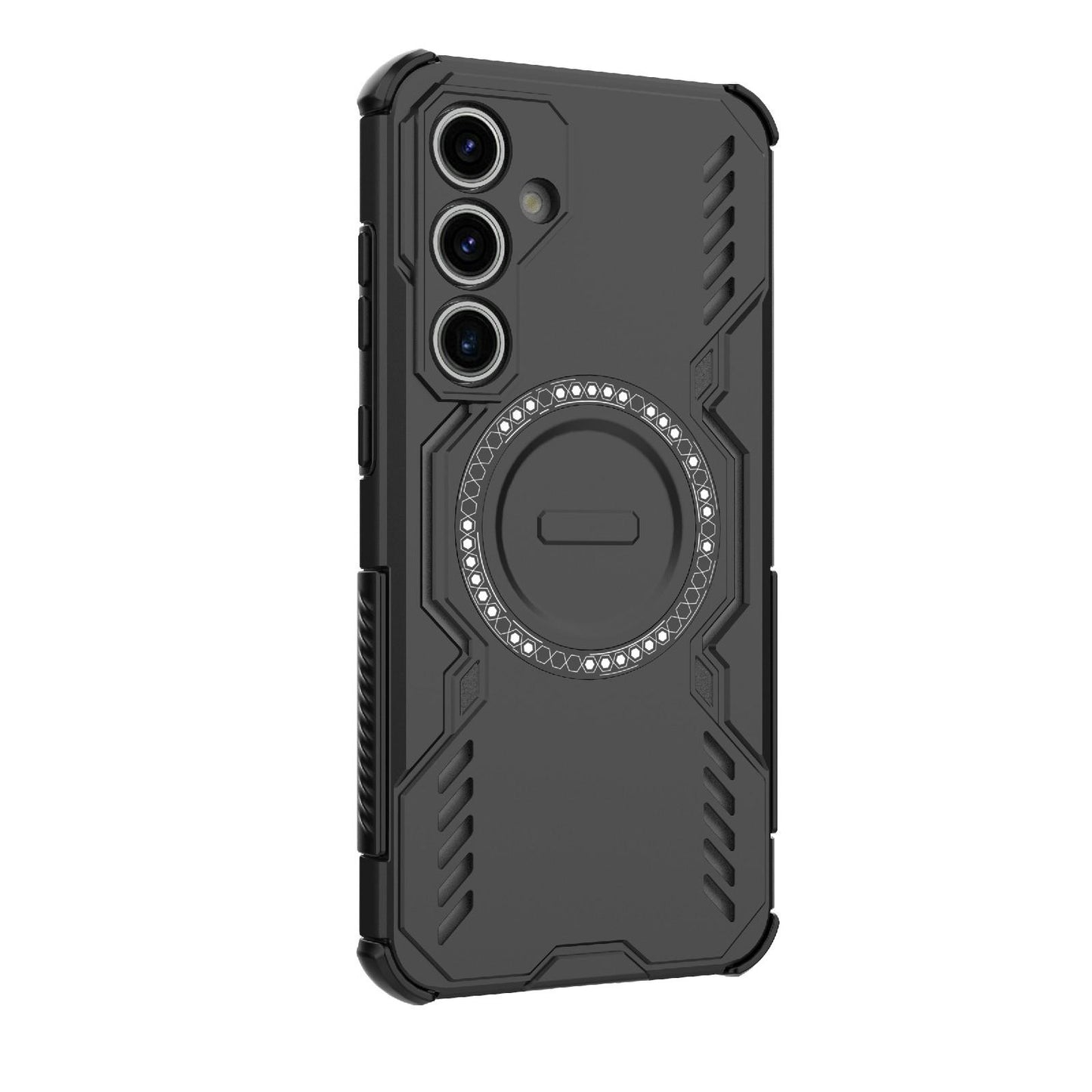 Samsung Galaxy S24 FE 5G Butterfly Armor MagSafe Magnetic Ring Shockproof Protective Phone Case with Stand