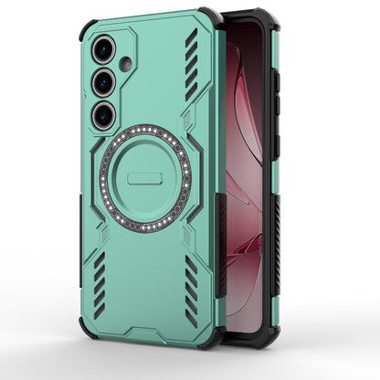 Samsung Galaxy S24 FE 5G Butterfly Armor MagSafe Magnetic Ring Shockproof Protective Phone Case with Stand