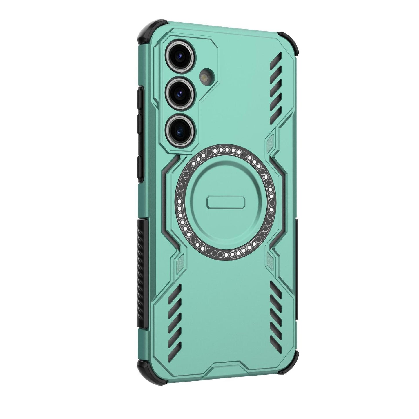 Samsung Galaxy S24 FE 5G Butterfly Armor MagSafe Magnetic Ring Shockproof Protective Phone Case with Stand