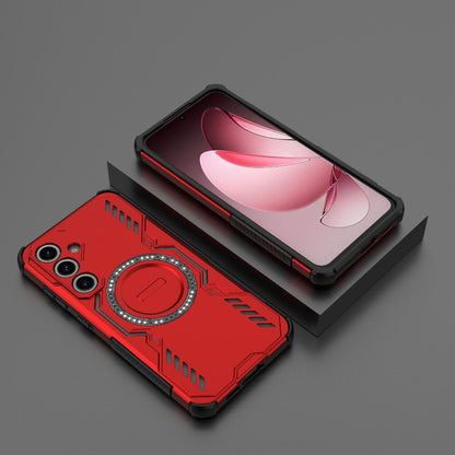 Samsung Galaxy S24 FE 5G Butterfly Armor MagSafe Magnetic Ring Shockproof Protective Phone Case with Stand