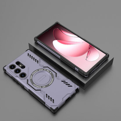 Samsung Galaxy S23 Ultra 5G Butterfly Armor MagSafe Magnetic Ring Shockproof Protective Phone Case with Stand