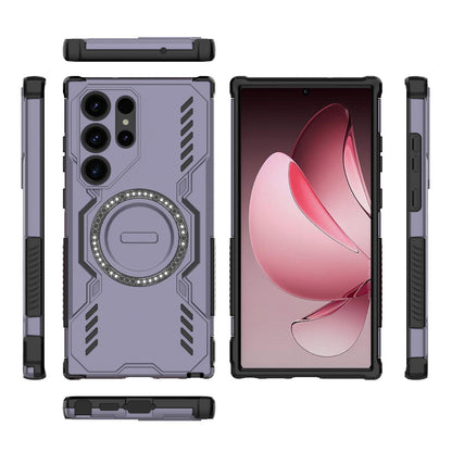 Samsung Galaxy S23 Ultra 5G Butterfly Armor MagSafe Magnetic Ring Shockproof Protective Phone Case with Stand