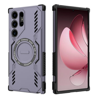 Samsung Galaxy S23 Ultra 5G Butterfly Armor MagSafe Magnetic Ring Shockproof Protective Phone Case with Stand