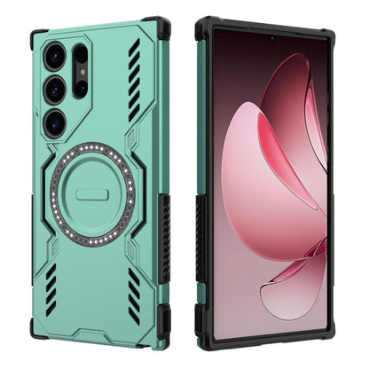 Samsung Galaxy S23 Ultra 5G Butterfly Armor MagSafe Magnetic Ring Shockproof Protective Phone Case with Stand