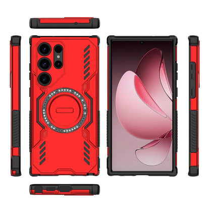 Samsung Galaxy S23 Ultra 5G Butterfly Armor MagSafe Magnetic Ring Shockproof Protective Phone Case with Stand
