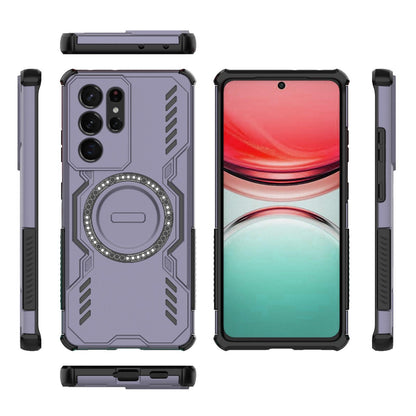Samsung Galaxy S21 Ultra 5G Butterfly Armor MagSafe Magnetic Ring Shockproof Protective Phone Case with Stand