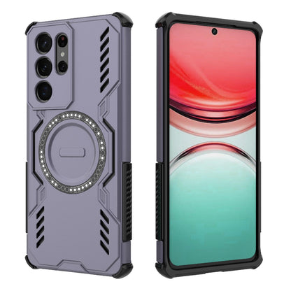 Samsung Galaxy S21 Ultra 5G Butterfly Armor MagSafe Magnetic Ring Shockproof Protective Phone Case with Stand