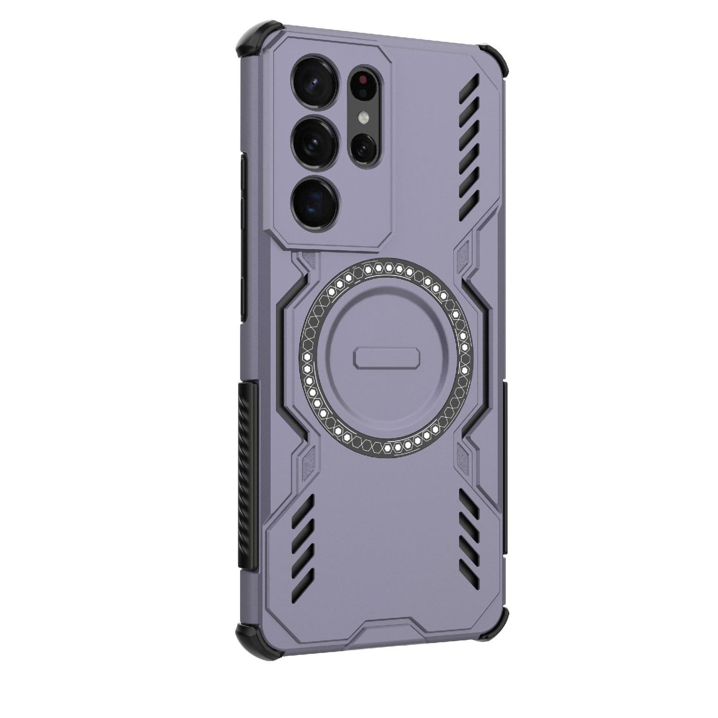 Samsung Galaxy S21 Ultra 5G Butterfly Armor MagSafe Magnetic Ring Shockproof Protective Phone Case with Stand