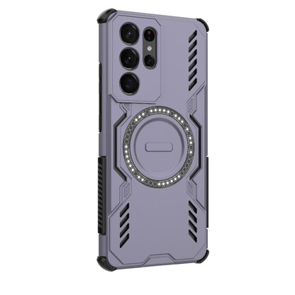 Samsung Galaxy S21 Ultra 5G Butterfly Armor MagSafe Magnetic Ring Shockproof Protective Phone Case with Stand