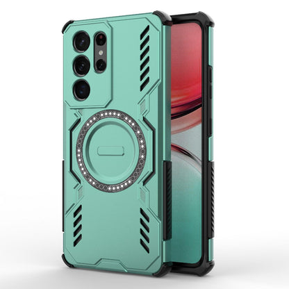 Samsung Galaxy S21 Ultra 5G Butterfly Armor MagSafe Magnetic Ring Shockproof Protective Phone Case with Stand