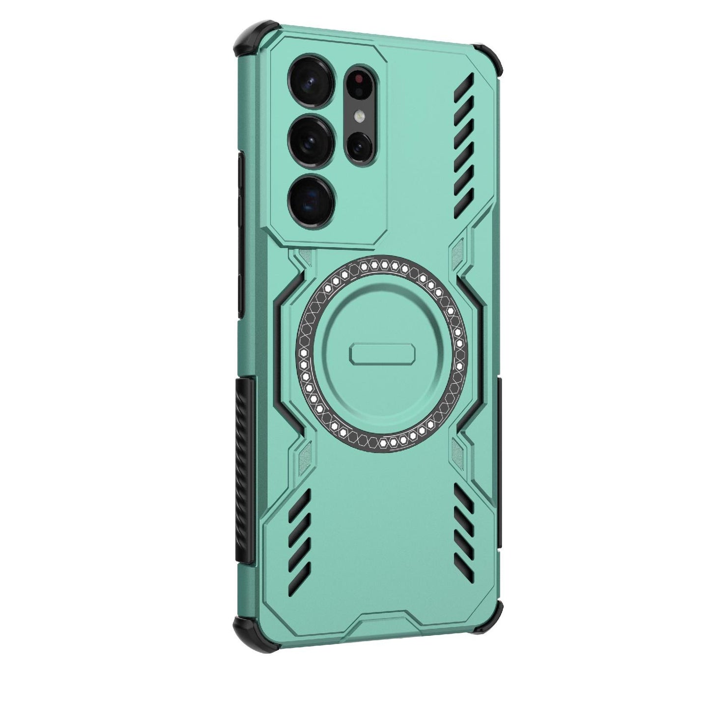 Samsung Galaxy S21 Ultra 5G Butterfly Armor MagSafe Magnetic Ring Shockproof Protective Phone Case with Stand