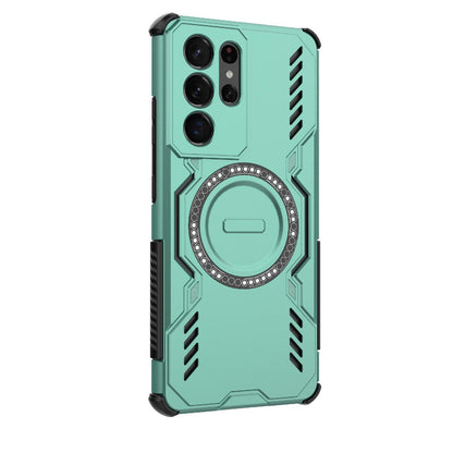 Samsung Galaxy S21 Ultra 5G Butterfly Armor MagSafe Magnetic Ring Shockproof Protective Phone Case with Stand