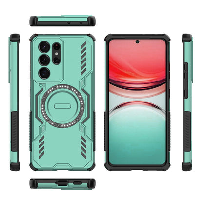 Samsung Galaxy S21 Ultra 5G Butterfly Armor MagSafe Magnetic Ring Shockproof Protective Phone Case with Stand