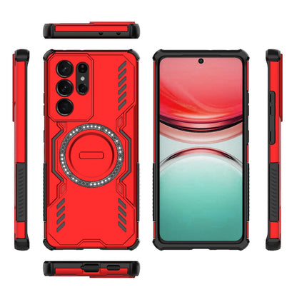 Samsung Galaxy S21 Ultra 5G Butterfly Armor MagSafe Magnetic Ring Shockproof Protective Phone Case with Stand
