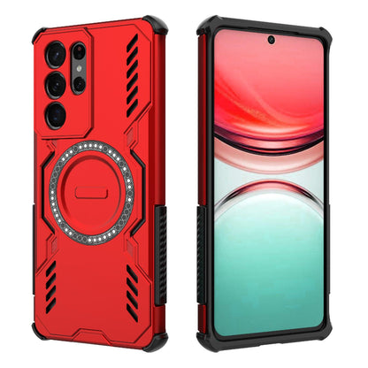 Samsung Galaxy S21 Ultra 5G Butterfly Armor MagSafe Magnetic Ring Shockproof Protective Phone Case with Stand