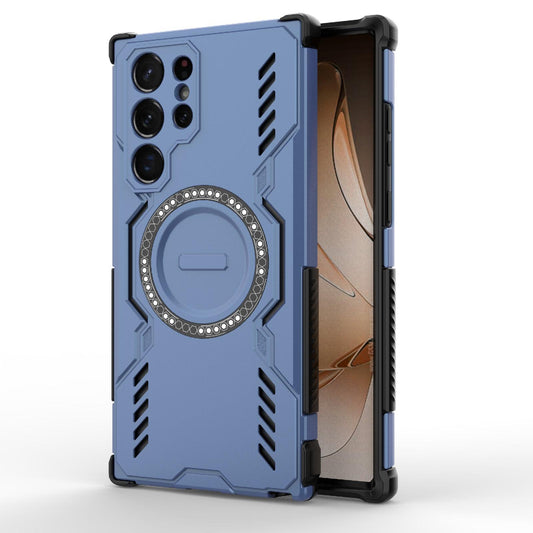 Samsung Galaxy S22 Ultra 5G Butterfly Armor MagSafe Magnetic Ring Shockproof Protective Phone Case with Stand