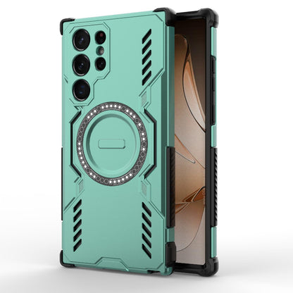 Samsung Galaxy S22 Ultra 5G Butterfly Armor MagSafe Magnetic Ring Shockproof Protective Phone Case with Stand