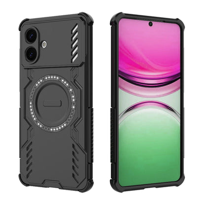 Samsung Galaxy S26 Edge 5G Butterfly Armor MagSafe Magnetic Ring Shockproof Protective Phone Case with Stand