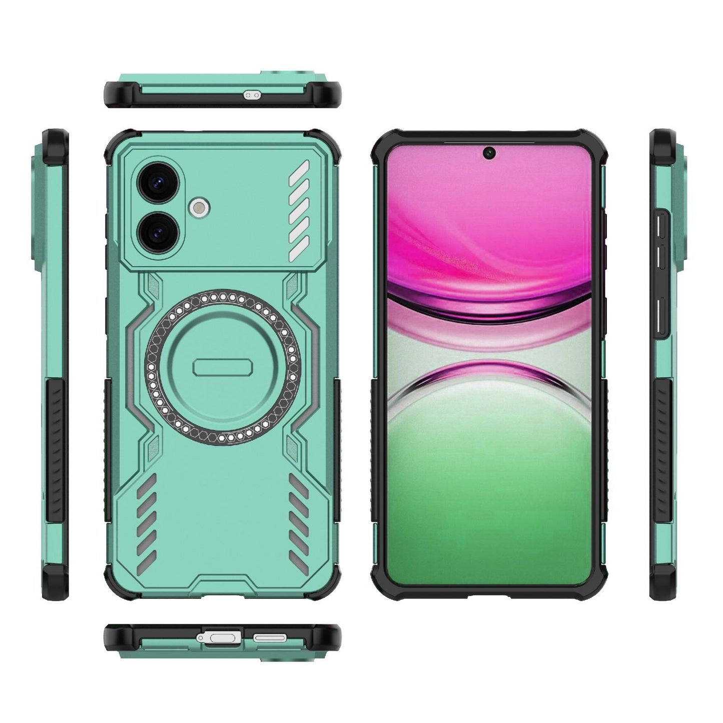 Samsung Galaxy S26 Edge 5G Butterfly Armor MagSafe Magnetic Ring Shockproof Protective Phone Case with Stand