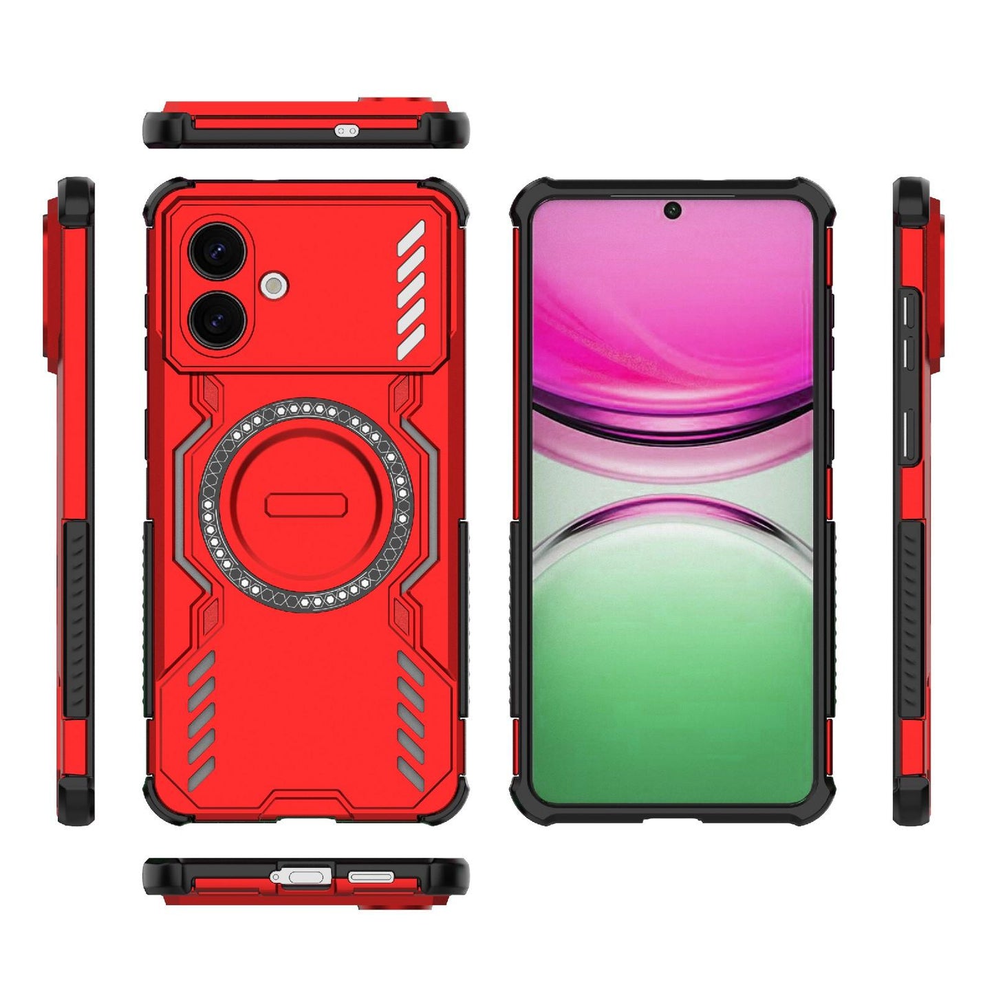 Samsung Galaxy S26 Edge 5G Butterfly Armor MagSafe Magnetic Ring Shockproof Protective Phone Case with Stand
