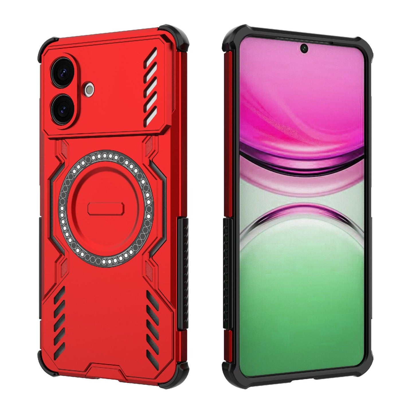 Samsung Galaxy S26 Edge 5G Butterfly Armor MagSafe Magnetic Ring Shockproof Protective Phone Case with Stand