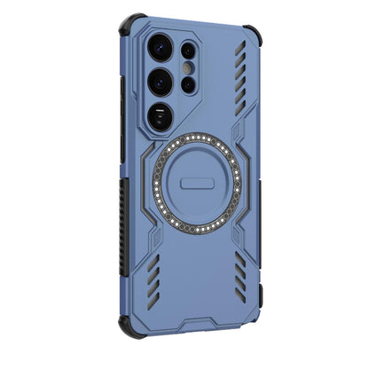 Samsung Galaxy S26 Ultra 5G Butterfly Armor MagSafe Magnetic Ring Shockproof Protective Phone Case with Stand