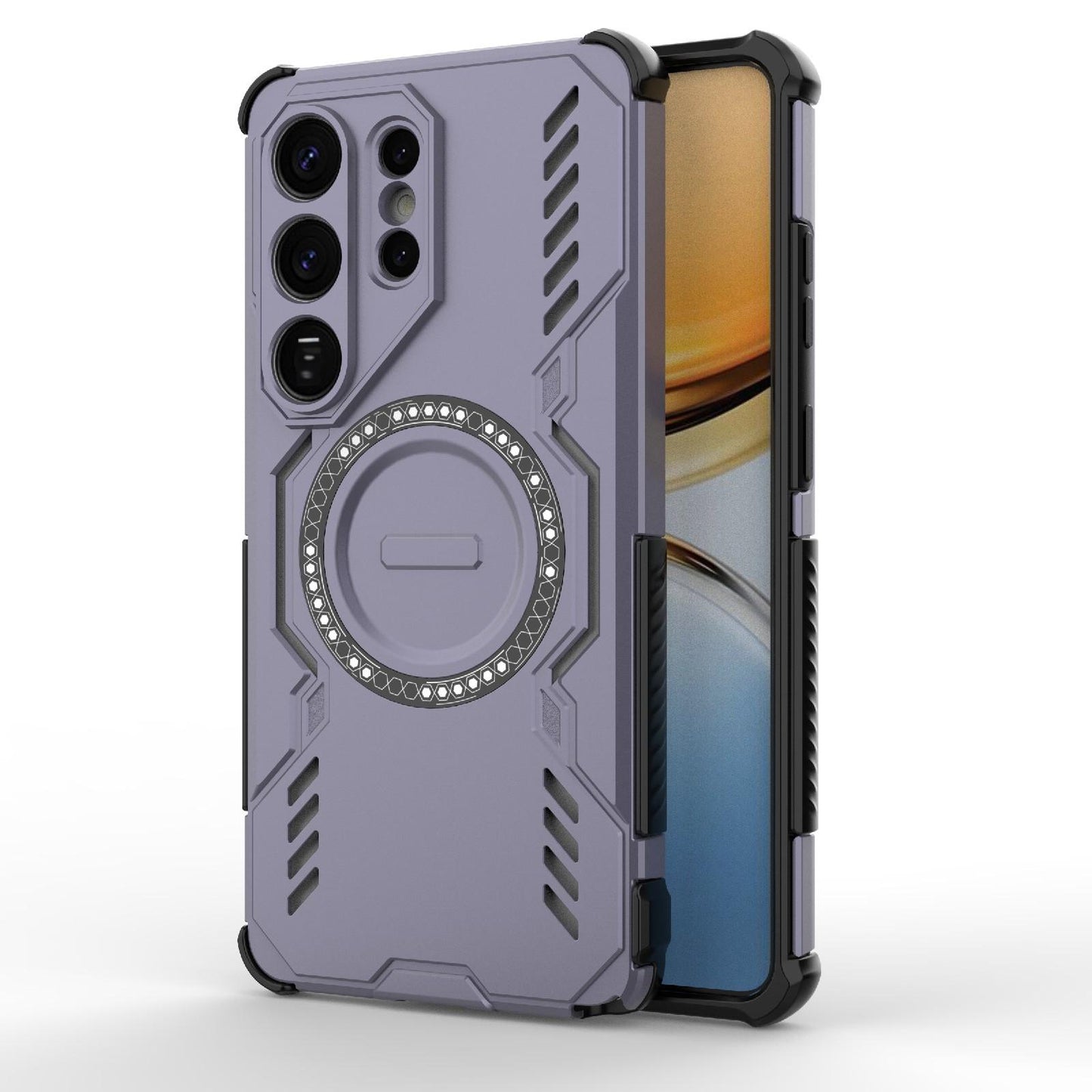 Samsung Galaxy S26 Ultra 5G Butterfly Armor MagSafe Magnetic Ring Shockproof Protective Phone Case with Stand
