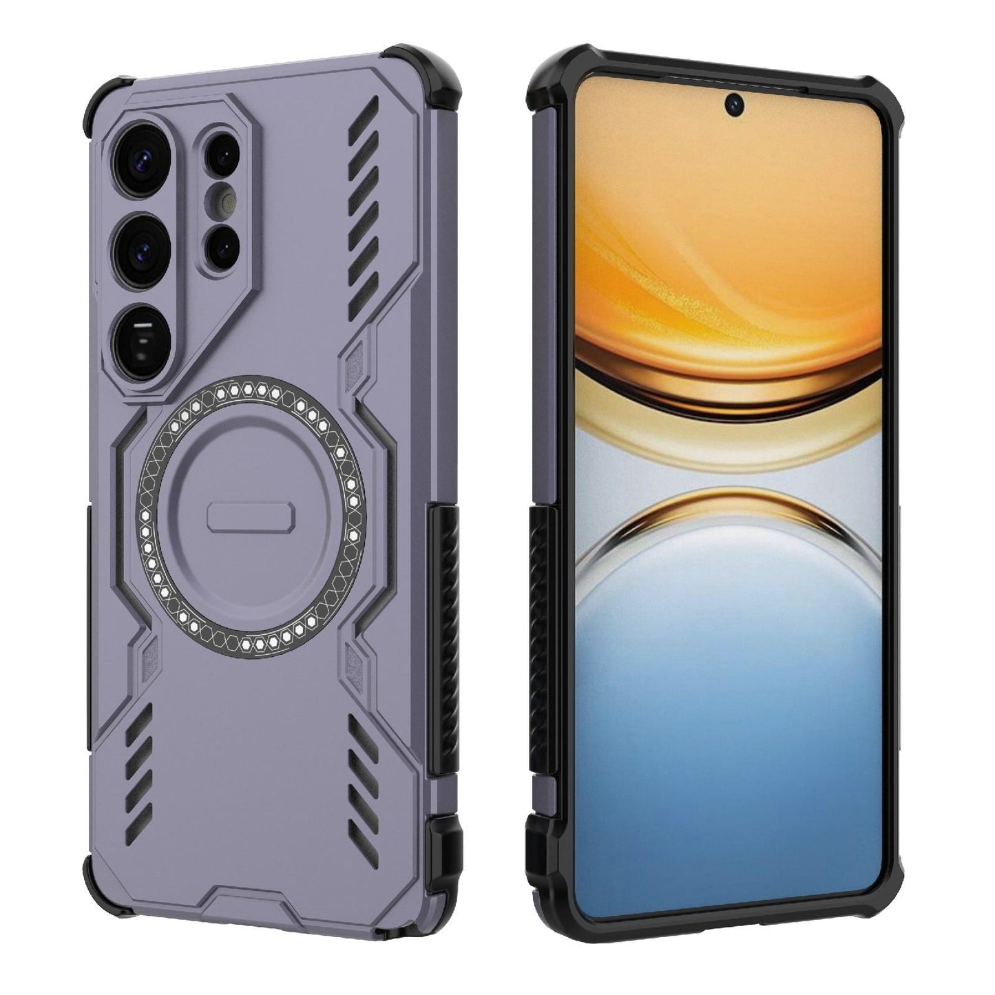 Samsung Galaxy S26 Ultra 5G Butterfly Armor MagSafe Magnetic Ring Shockproof Protective Phone Case with Stand