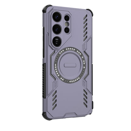 Samsung Galaxy S26 Ultra 5G Butterfly Armor MagSafe Magnetic Ring Shockproof Protective Phone Case with Stand