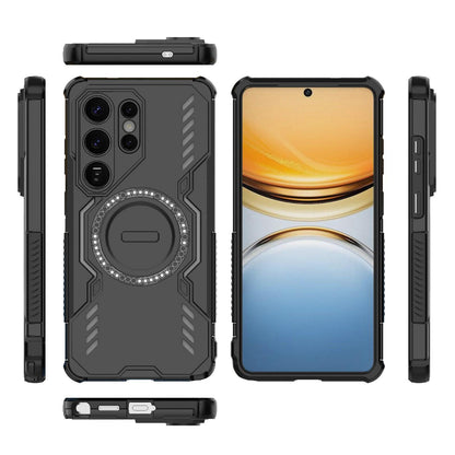 Samsung Galaxy S26 Ultra 5G Butterfly Armor MagSafe Magnetic Ring Shockproof Protective Phone Case with Stand
