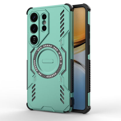 Samsung Galaxy S26 Ultra 5G Butterfly Armor MagSafe Magnetic Ring Shockproof Protective Phone Case with Stand
