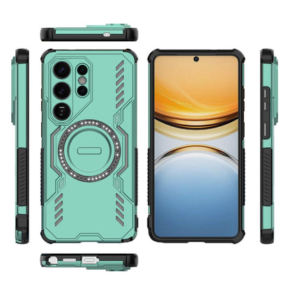 Samsung Galaxy S26 Ultra 5G Butterfly Armor MagSafe Magnetic Ring Shockproof Protective Phone Case with Stand