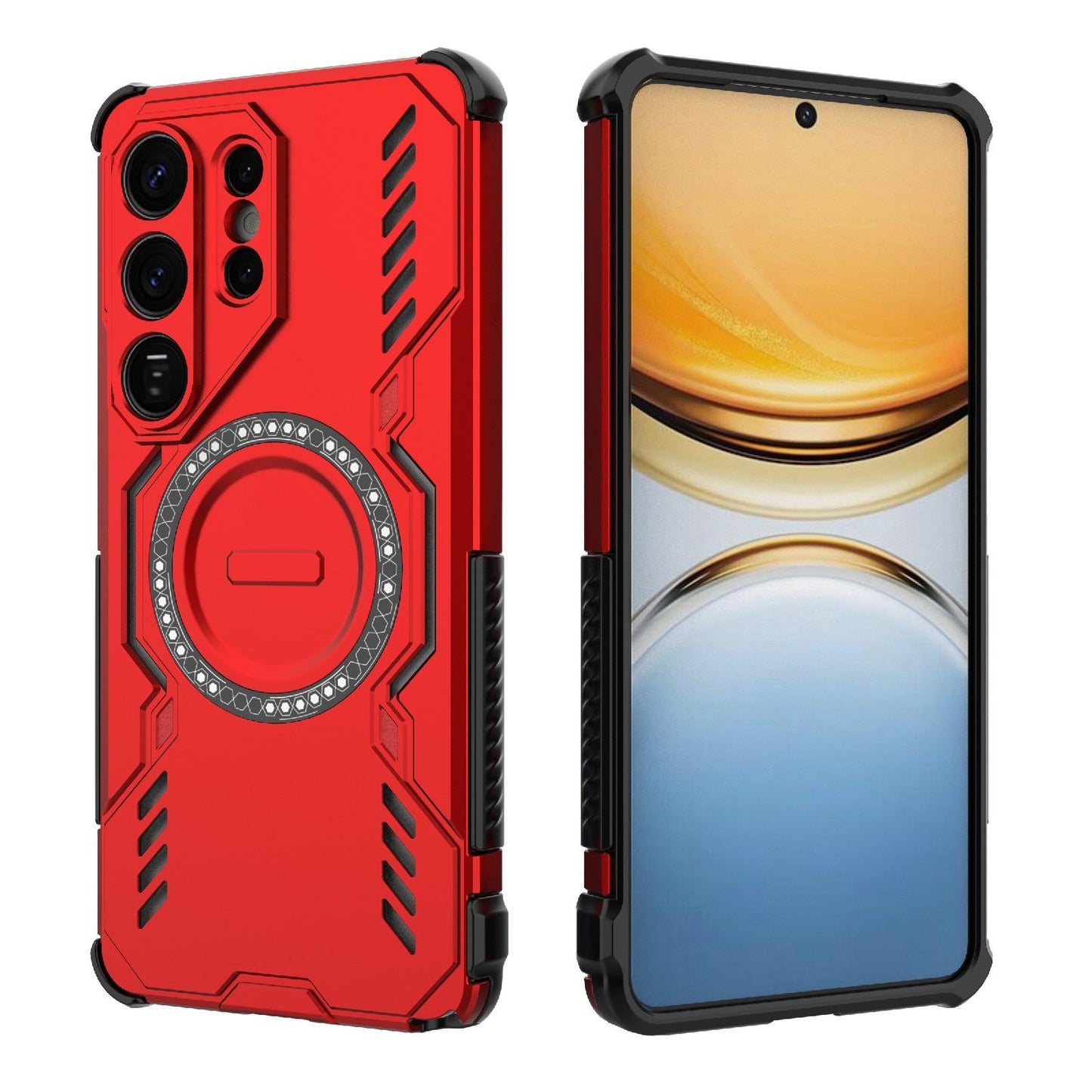 Samsung Galaxy S26 Ultra 5G Butterfly Armor MagSafe Magnetic Ring Shockproof Protective Phone Case with Stand