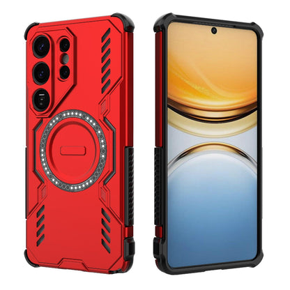 Samsung Galaxy S26 Ultra 5G Butterfly Armor MagSafe Magnetic Ring Shockproof Protective Phone Case with Stand