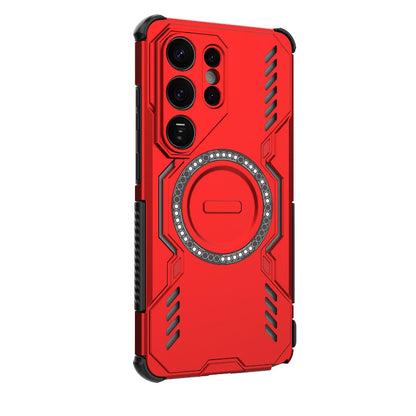 Samsung Galaxy S26 Ultra 5G Butterfly Armor MagSafe Magnetic Ring Shockproof Protective Phone Case with Stand