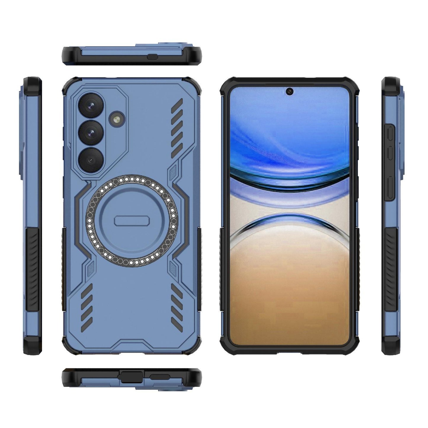 Samsung Galaxy S26+ 5G Butterfly Armor MagSafe Magnetic Ring Shockproof Protective Phone Case with Stand