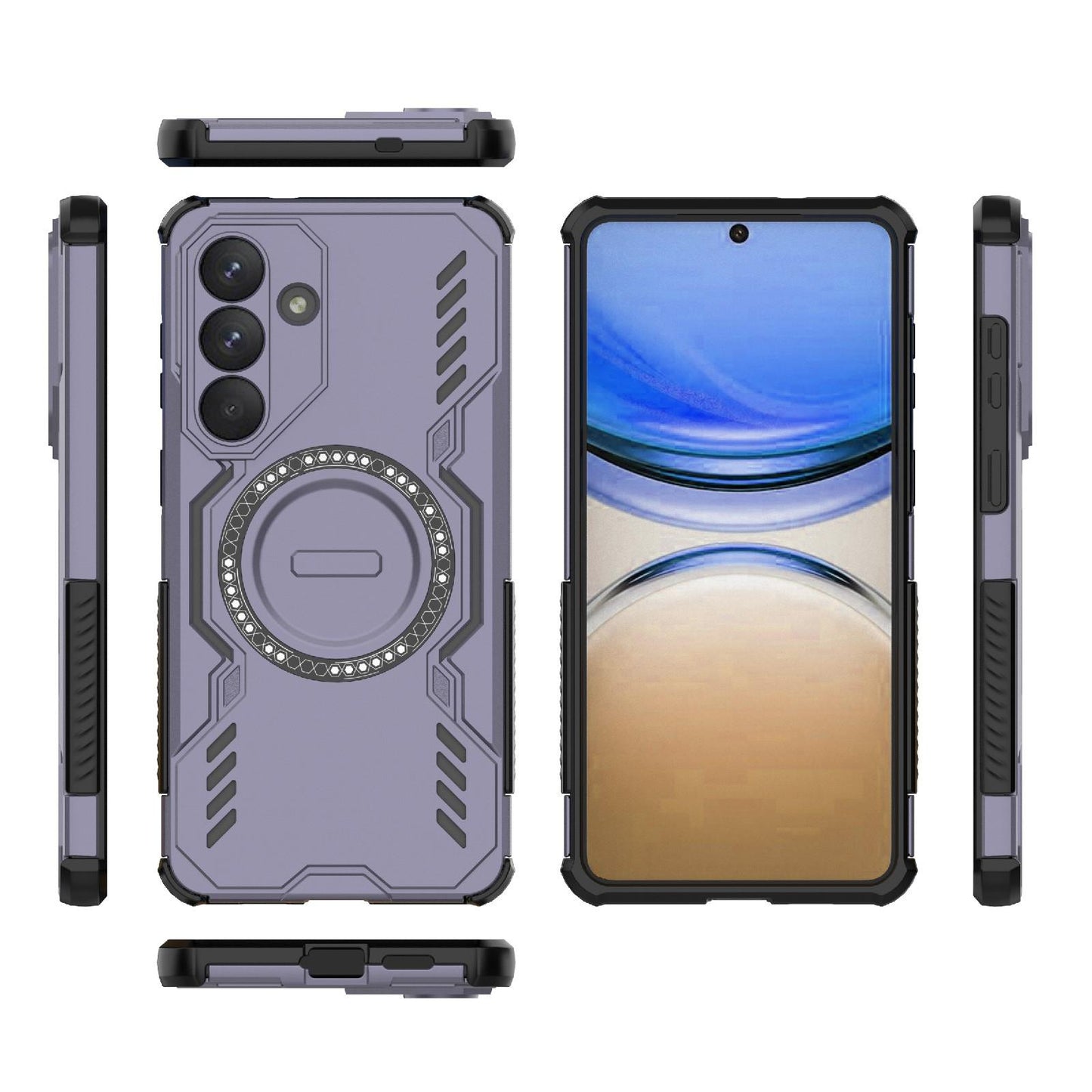 Samsung Galaxy S26+ 5G Butterfly Armor MagSafe Magnetic Ring Shockproof Protective Phone Case with Stand