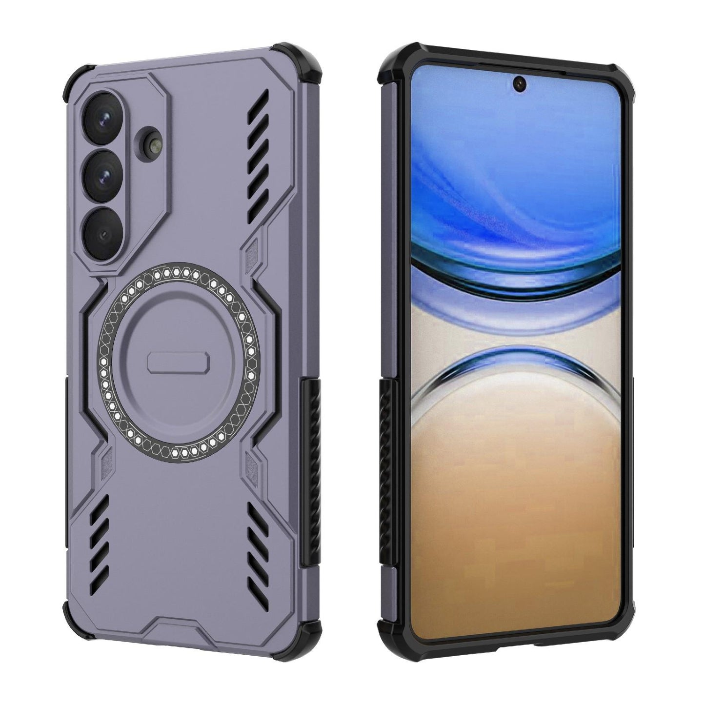 Samsung Galaxy S26+ 5G Butterfly Armor MagSafe Magnetic Ring Shockproof Protective Phone Case with Stand