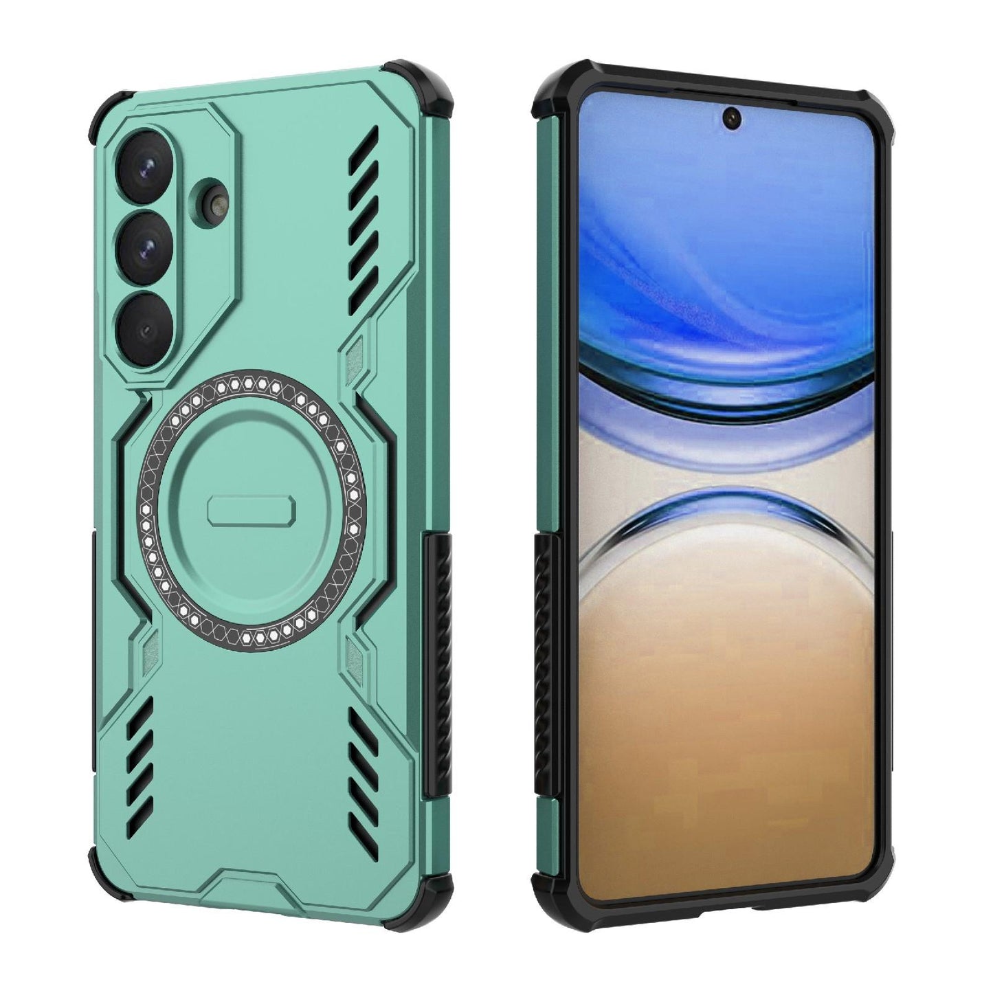 Samsung Galaxy S26+ 5G Butterfly Armor MagSafe Magnetic Ring Shockproof Protective Phone Case with Stand