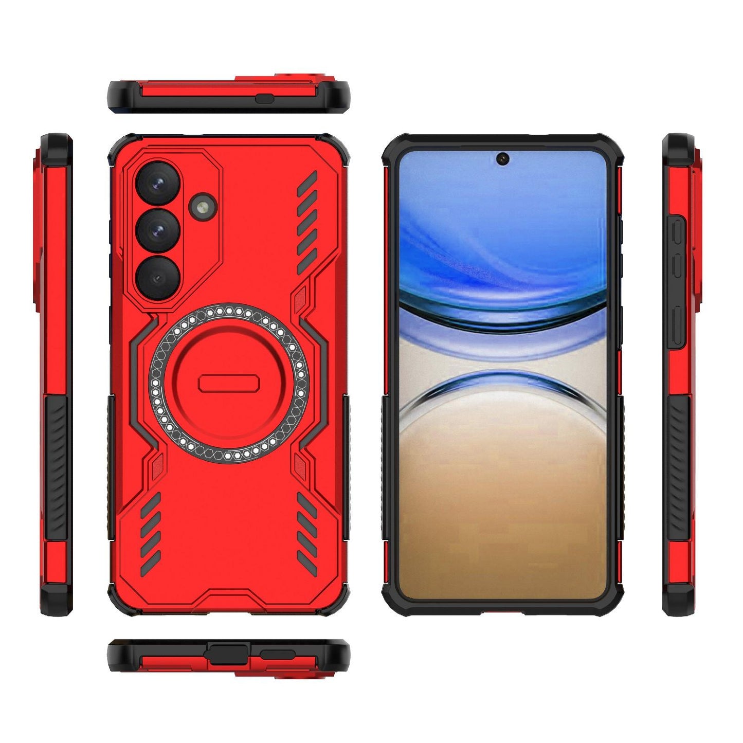 Samsung Galaxy S26+ 5G Butterfly Armor MagSafe Magnetic Ring Shockproof Protective Phone Case with Stand